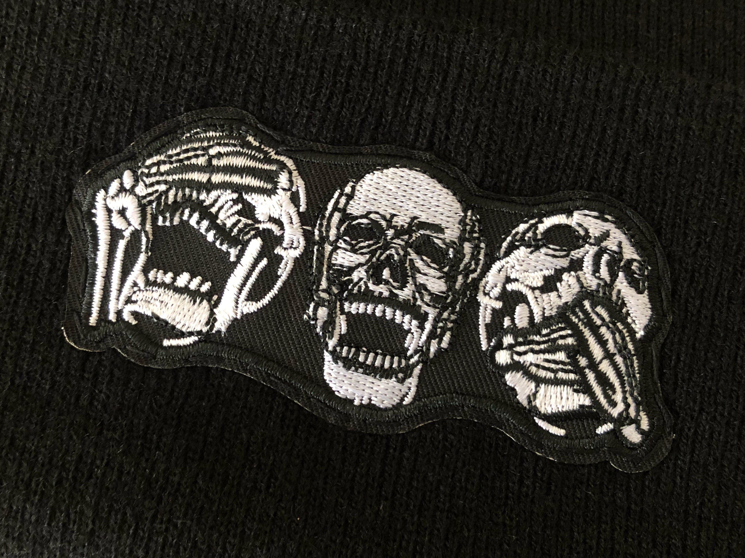 Skull Beanie Hat (See No Evil, Hear No Evil, Speak No Evil) image 1