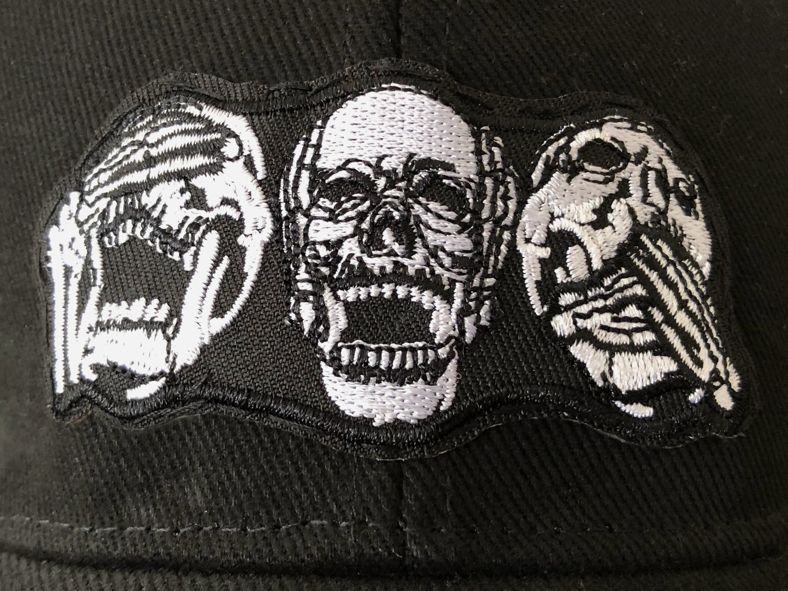 Skull Baseball Cap (See No Evil, Hear No Evil, Speak No Evil) image 1