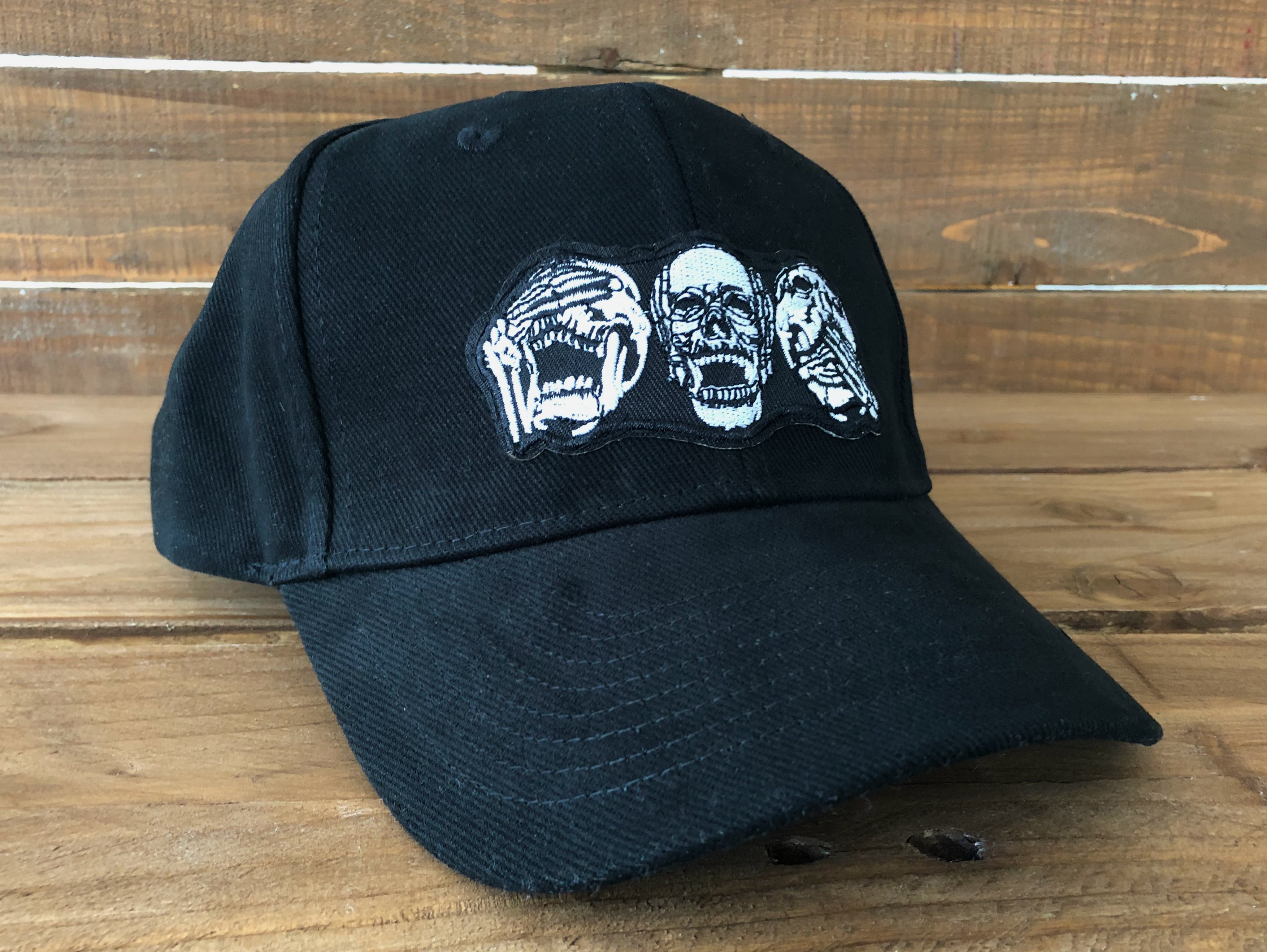 Skull Baseball Cap (See No Evil, Hear No Evil, Speak No Evil) image 0