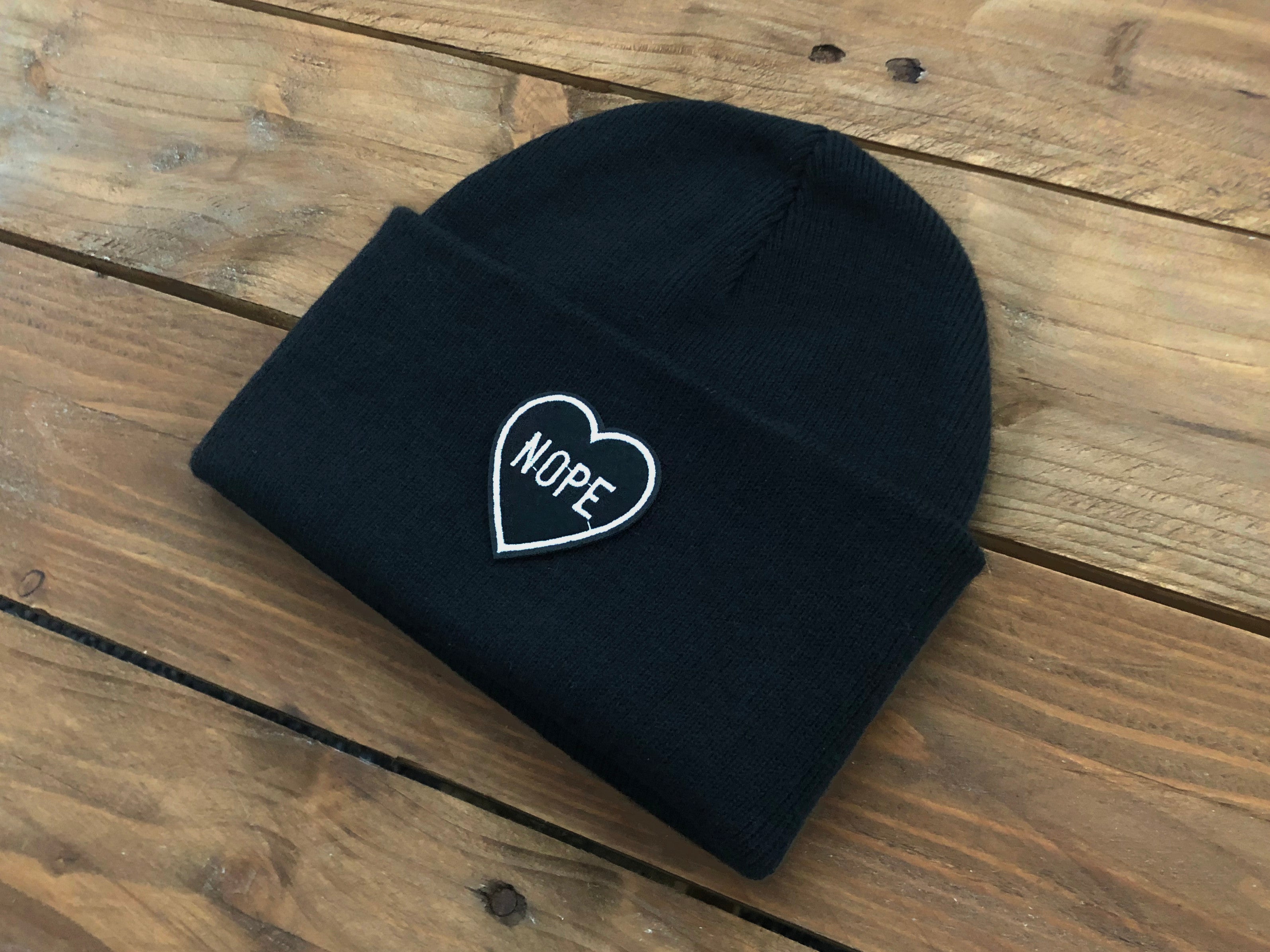 Nope Heart Beanie Hat image 2