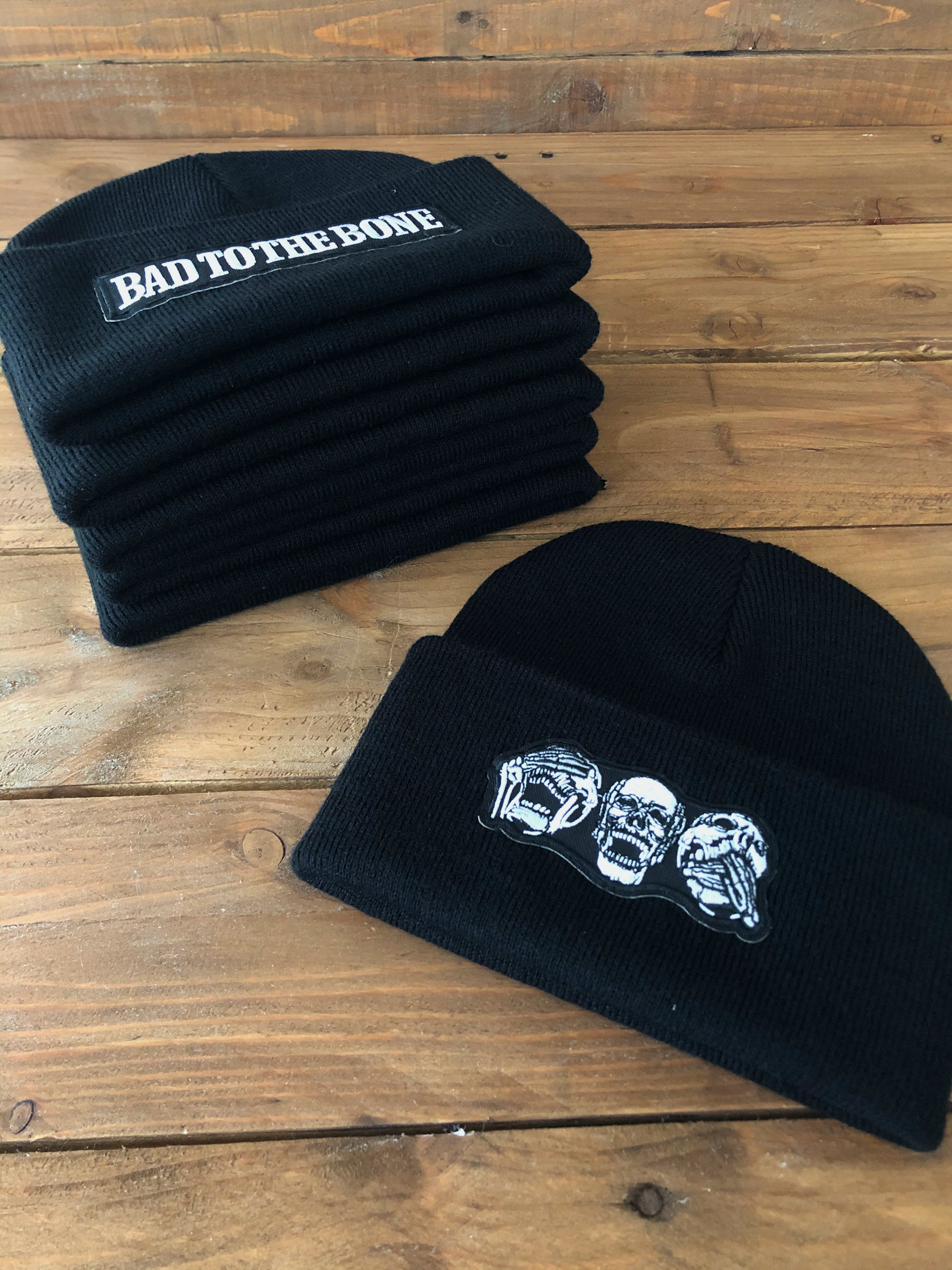 Skull Beanie Hat (See No Evil, Hear No Evil, Speak No Evil) image 2