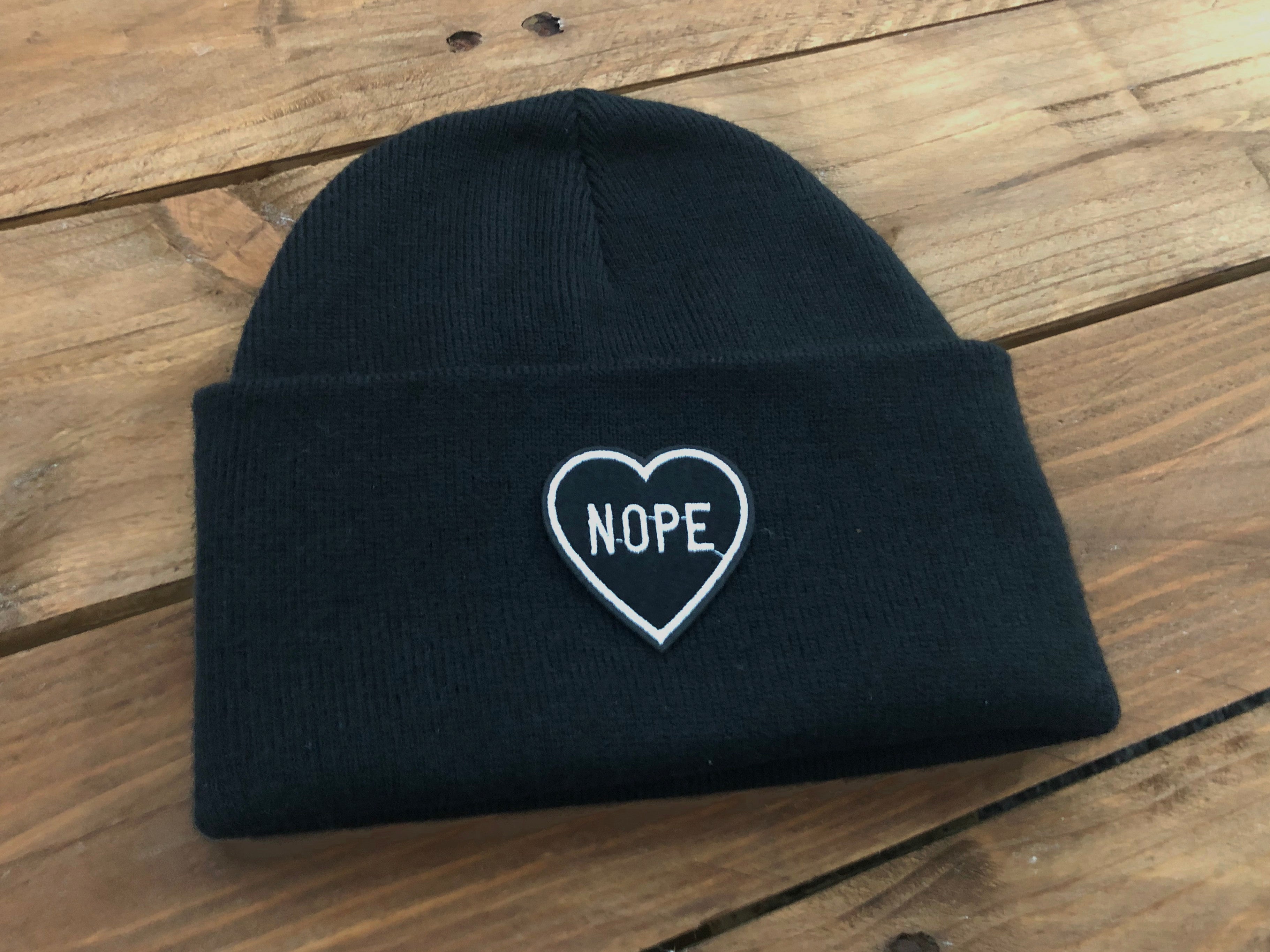 Nope Heart Beanie Hat image 1